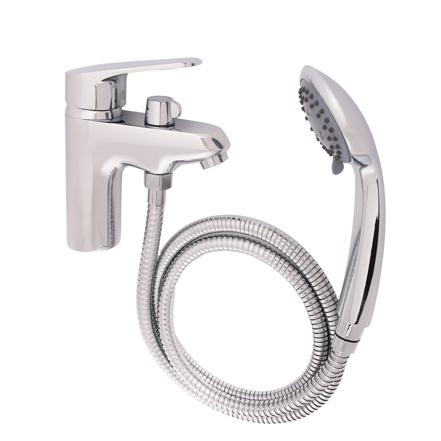 Смеситель для ванны Potato P1409, с комплектом, короткий излив, однорычажный