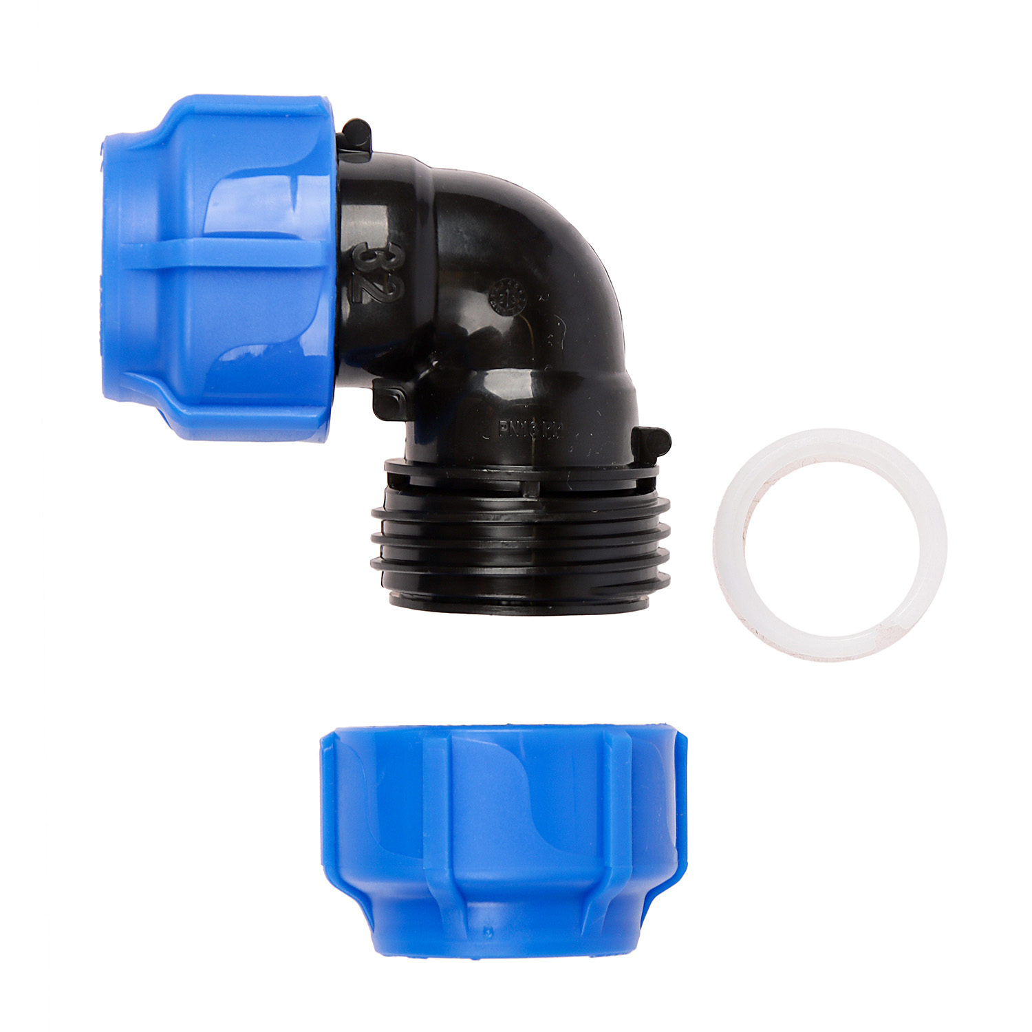 Угольник ПНД компрессия Ø 32 *1/120