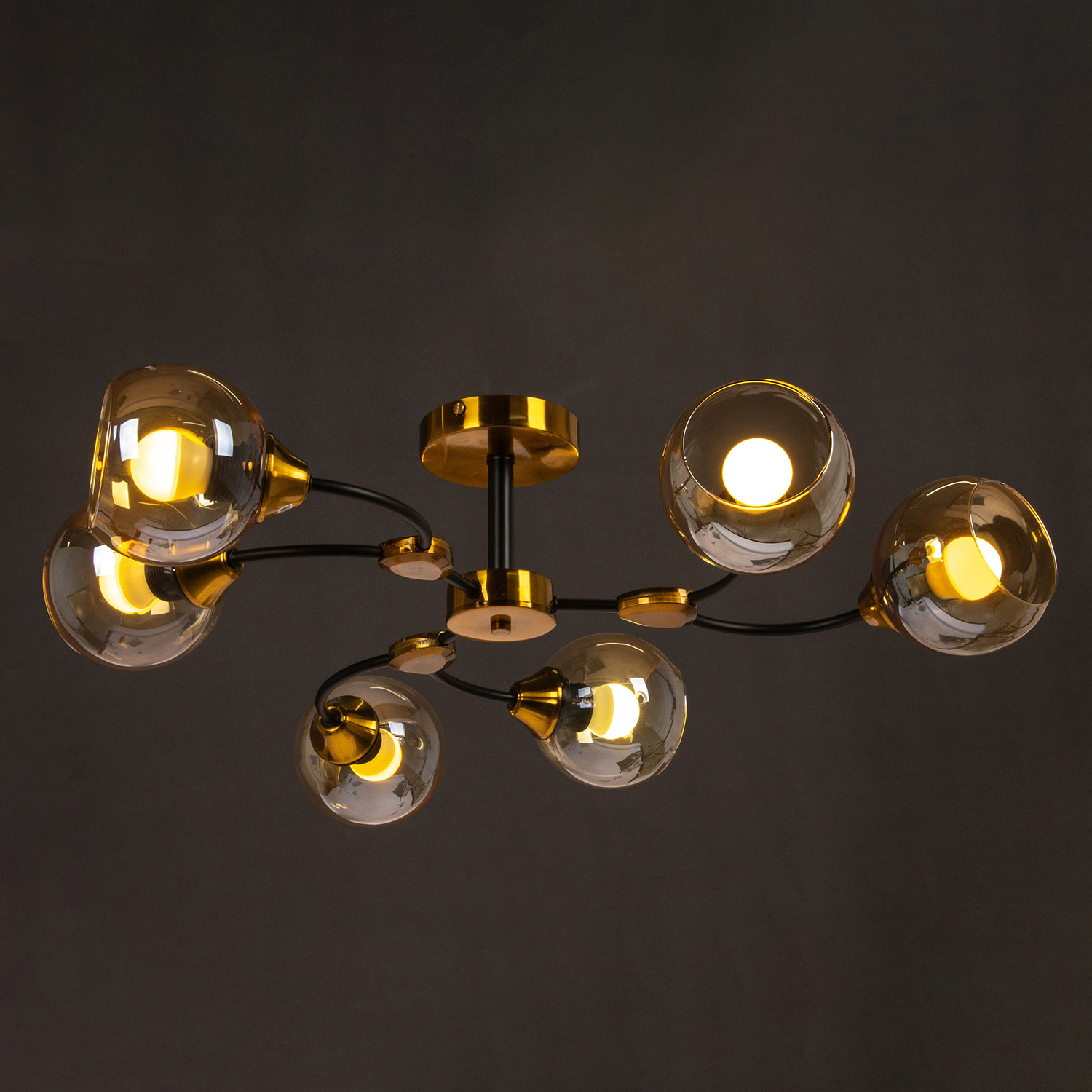 Люстра 20112/6GB+BK AMB Е27 S=13м2 *1