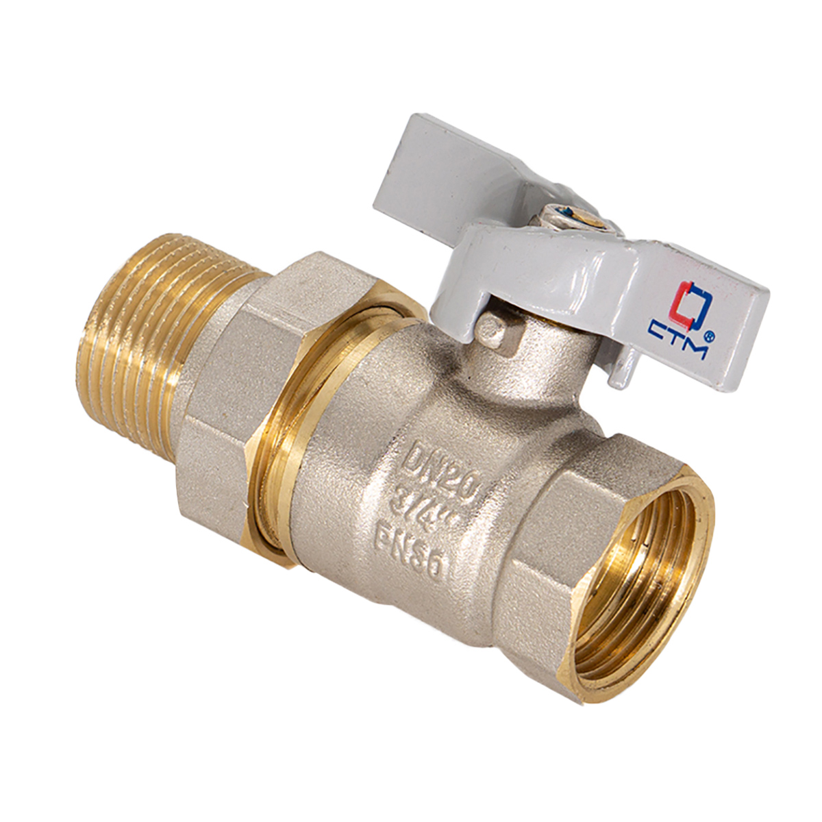 Кран шаровый 1" (Ø25) М/П бабочка с американкой СТМ (СТАНДАРТ) CWAFM001 *1/8