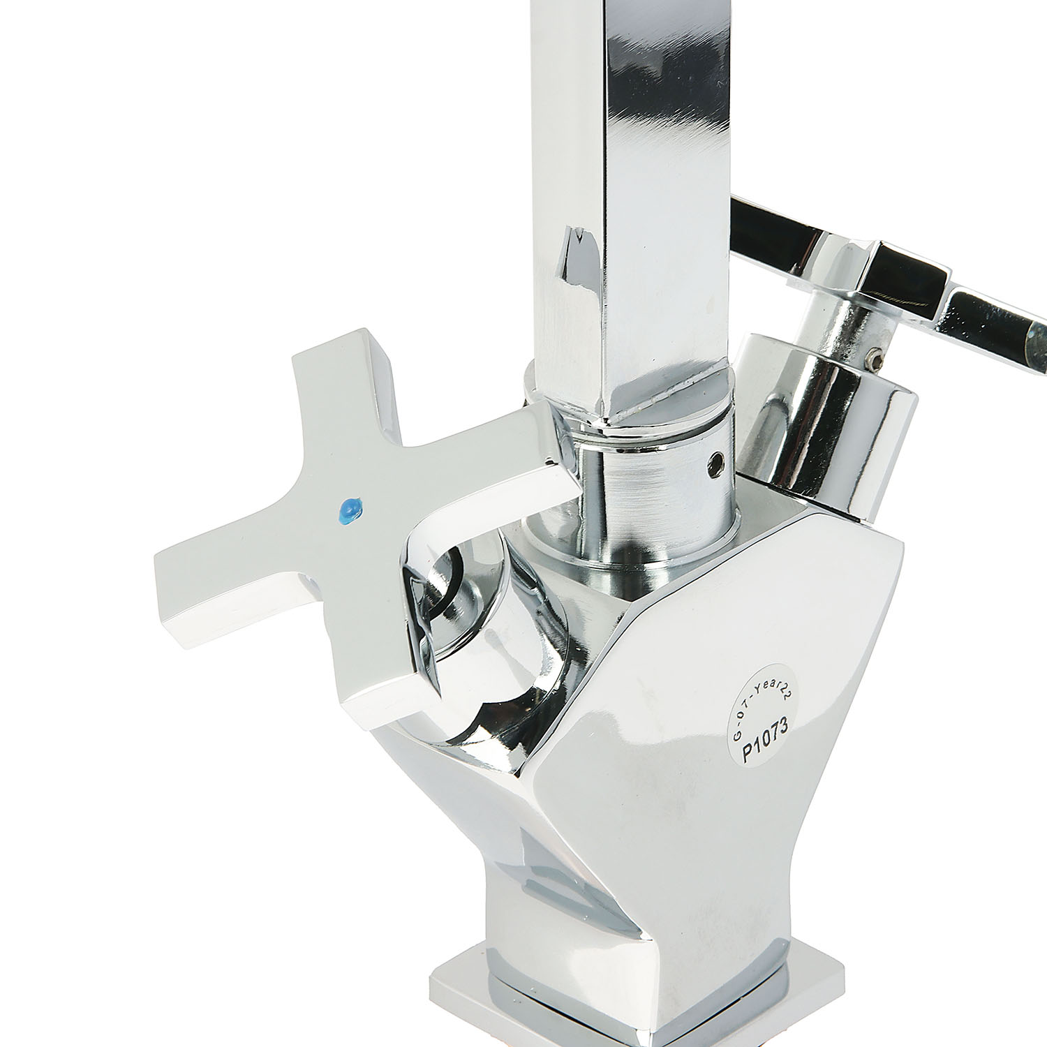 Смеситель для умывальника Potato P1073, короткий излив, двухвентильный