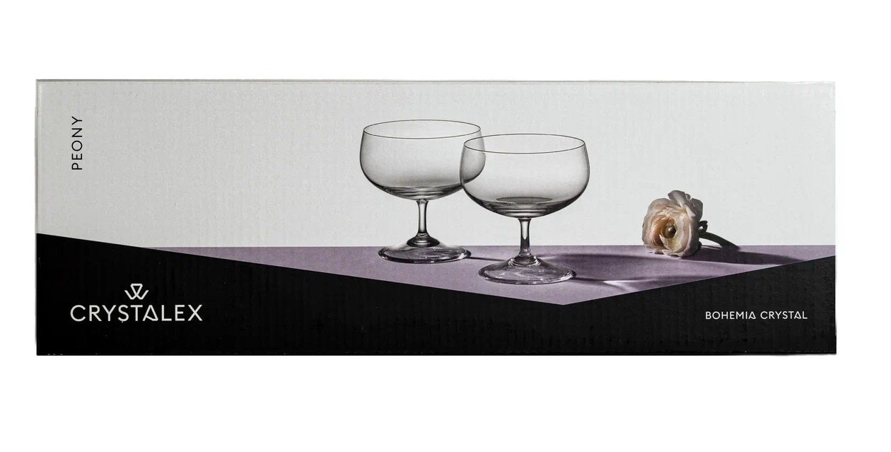 Набор бокалов стекло "BOHEMIA" "Пион" 300мл 6шт д/сладк.шамп.- креманка 40976/300 "KRYSTALEX" *1/8