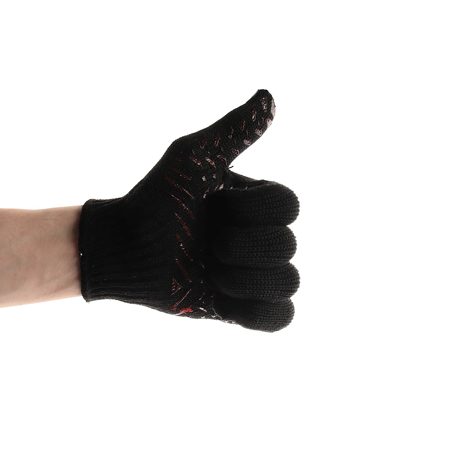 Перчатки ХБ с ПВХ рис 7кл (5 нити) 90гр черн/желт, оверлок (арт.562) Doloni/Ladoni 10/200