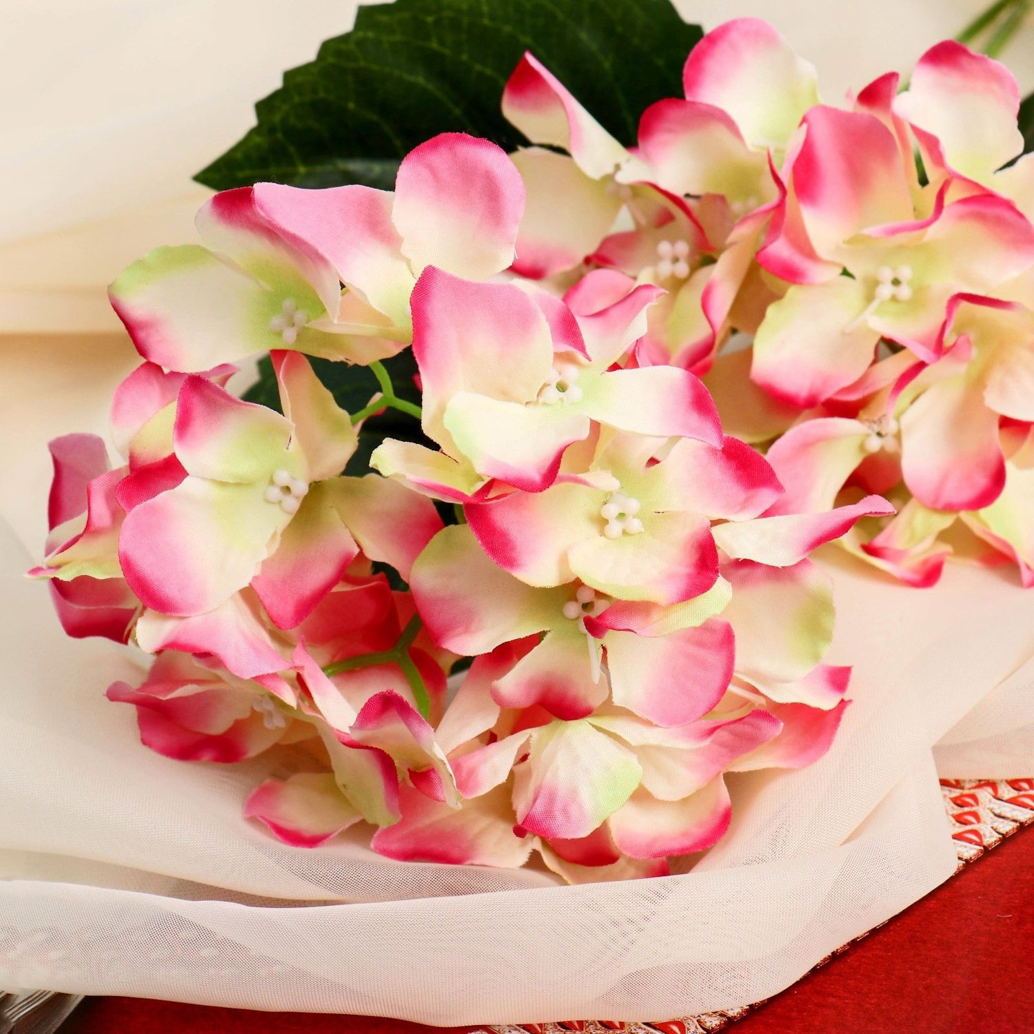 Цветы искусственные "Гортензия" d-10 см 70 см ярко-розовый  7444076