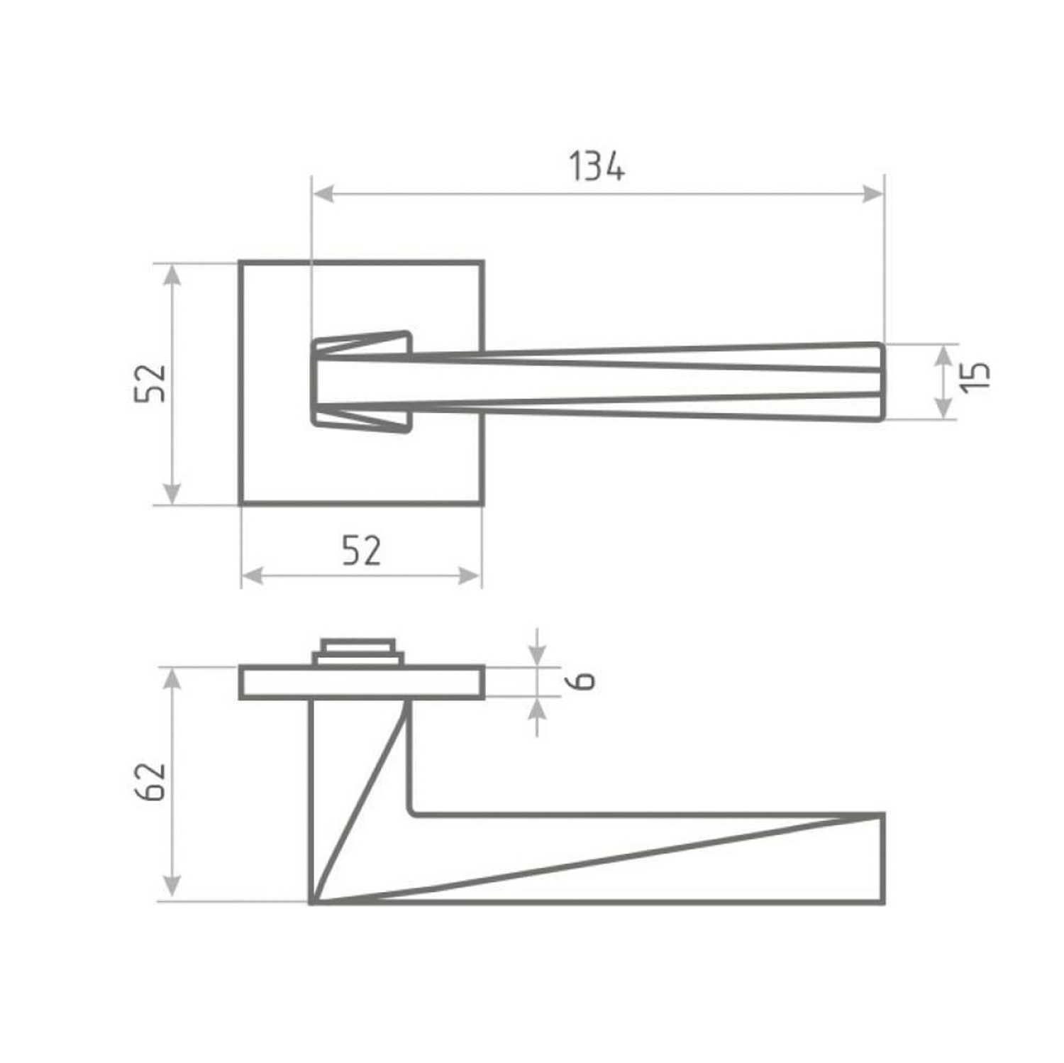 Ручка раздельная НОРА-М Slim 133К, хром
