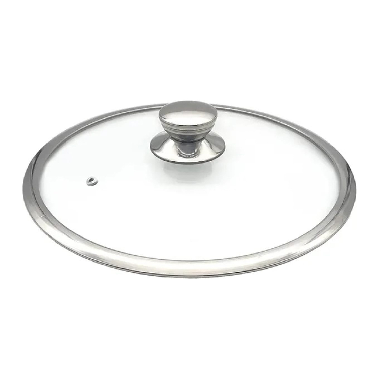 Крышка д/сковороды, кастрюли Стекл. с шир.нерж.ободом,с пароотв. d28см Нерж.р.KC-T28110/N  Jarko*1/7