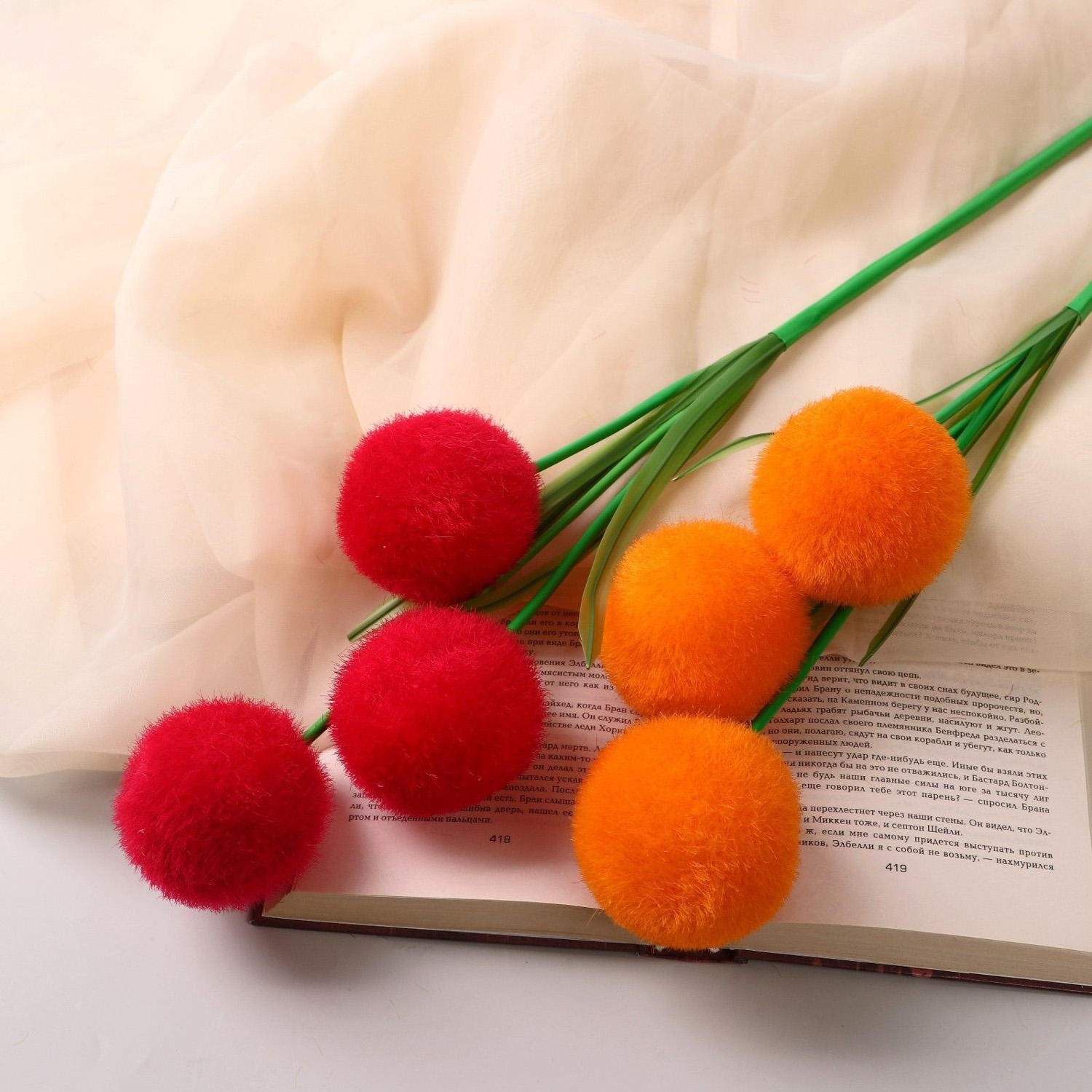 Цветок искусственный "Шар" d-6 см, микс 202816