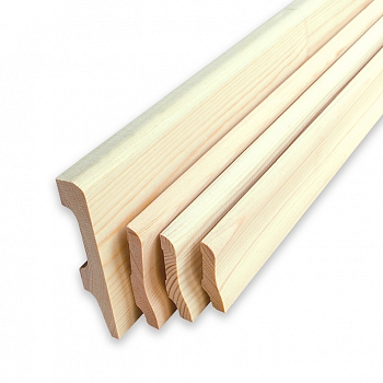 Плинтус Евро 2.2 м, 50 мм, сращенный, бессучковый Плинтус Евро 2.2 м, 50 мм, сращенный, бессучковый