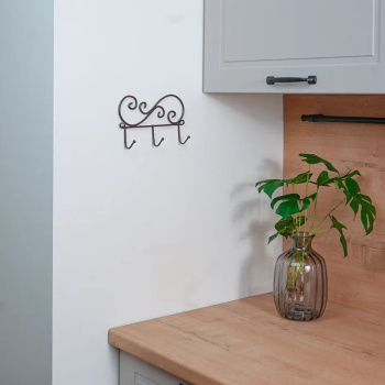 Вешалка настенная "Кружева 3" шир.200мм 3крючка Коричневый ВН 275 КОР ("ЗМИ")*1/10