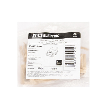 Крепеж-клипса d25мм для трубы "Эко" сосна (упак.10шт) TDM SQ0405-0053 *1/90