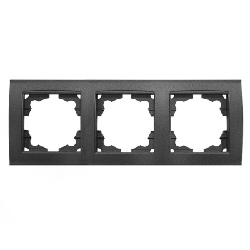 Рамка "Бриллиант" 3-м горизонт. графит UNIVersal 7947489-Gr *10/200