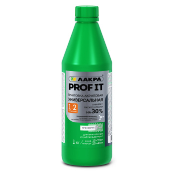Грунтовка-концентрат 1:2 акриловая ЛАКРА PROF IT, 1 кг Грунтовка-концентрат 1:2 акриловая ЛАКРА PROF IT, 1 кг