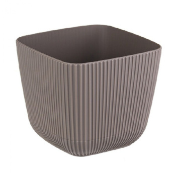 Кашпо пластм. "Пиканто" 1,8л 150х150мм h130мм с поддоном,с дрен.реш.Француз. сер.М3209 ("М-П")*1/12