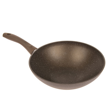 Сковорода алюм. а/приг.литая Kukmara "Мраморная" кофейный d28см "ВОК" дно11см,гл.9,5см свкмк280а*1/3 Сковорода алюм. а/приг.литая Kukmara "Мраморная" кофейный d28см "ВОК" дно11см,гл.9,5см свкмк280а*1/3