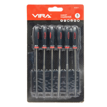 Надфиль набор 6шт VIRA 12х22х2см (арт.822011) *1