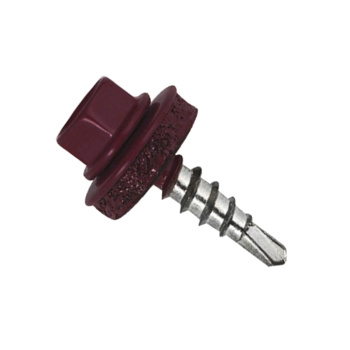 Саморез кровельный 5.5х19 мм BROZEX, RAL 3005, оцинкованная сталь