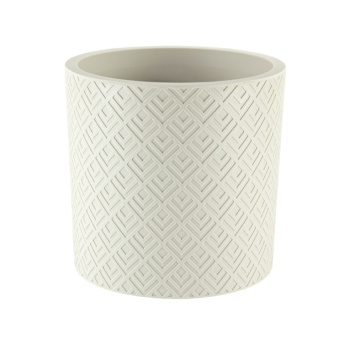 Кашпо пластм. Этна 9,5л d верха 280мм, h270мм с вставкой Белый ротанг М3184 (М-Пластика)