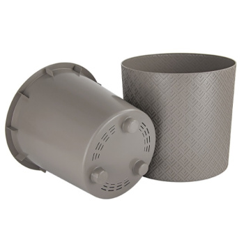 Кашпо пластм. "Этна"  3,4л d верха 200мм, h190мм с вставкой Франц.серый М3183 ("М-Пластика")*1/12