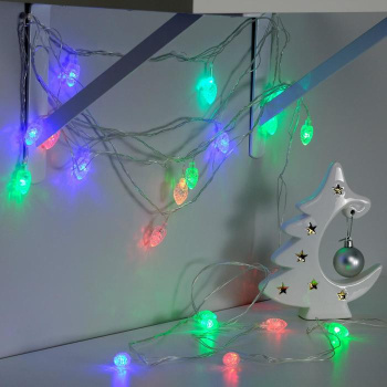 Гирлянда «Нить» Luazon Lighting, 5 м, мигание, мульти, шишки, 20 LED, IP20, 220 В Гирлянда «Нить» Luazon Lighting, 5 м, мигание, мульти, шишки, 20 LED, IP20, 220 В