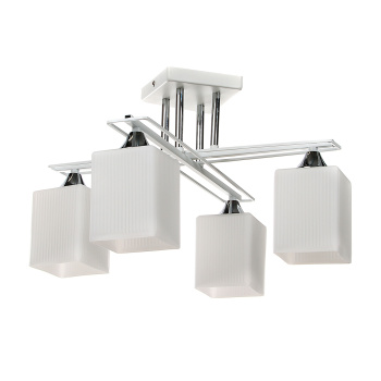 Светильник потолочный N6401/4 WT+CR  4*40W E27 220V (d-480; h-275) S=16м2  VERNER LIGHTING *1