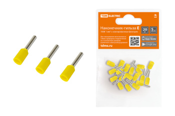 Наконечник-гильза Е1008 1мм2 с изолир. фланцем (20шт) TDM SQ0568-0038 *1/50