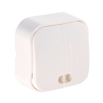 Выключатель "IONICH" ОП 2кл. белый с подсветкой IP20 1414 *10/200