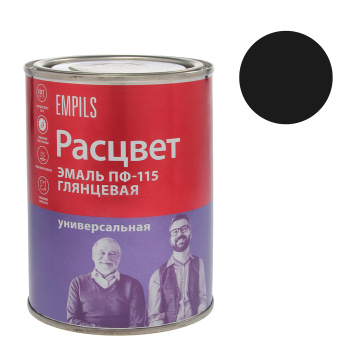 Эмаль Расцвет ПФ-115, 0.9 кг, черная