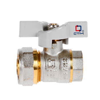 Кран шаровый 20х1/2"(Ø15) цанга/мама бабочка CTM (СТАНДАРТ) CWPF1220 *1/20