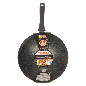 Сковорода алюм. а/приг.литая Kukmara "Мраморная" темный d28см "ВОК" дно11см,гл.9,5см свкмт280а*1/3 Сковорода алюм. а/приг.литая Kukmara "Мраморная" темный d28см "ВОК" дно11см,гл.9,5см свкмт280а*1/3