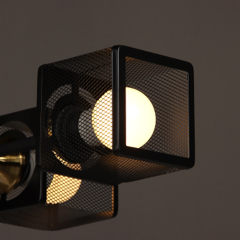 Светильник потолочный N6400/4 BK+COP 4*40W E27 220V (l-555; w-345; h-195) S=16м2  VERNER LIGHTING *1