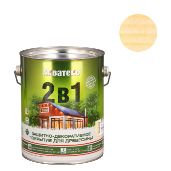 Защитно-декоративное покрытие 2.7 л для древесины АКВАТЕКС 2 в 1, алкидное, бесцветный