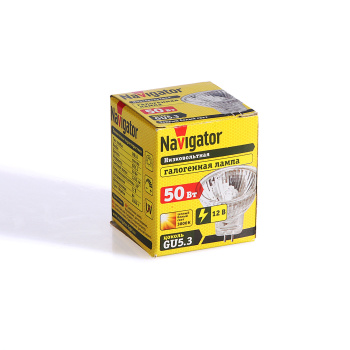 Лампа накаливания галогенная Navigator, GU5.3, MR16, 50 Вт, 1200 Лм, теплый белый свет