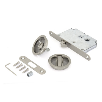 Ручка с замком для раздв. дверей 03BK SN (круглая ручка) 1/5/50