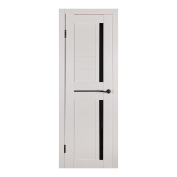 Комплект двери Даллас, 2000х600 мм, полотно, погонаж, фурнитура, дуб белый/черный лакобель
