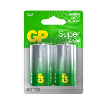Элемент питания D (LR20) GP Super Alkaline 13AА21-2CRSBC2, 2шт. Элемент питания D (LR20) GP Super Alkaline 13AА21-2CRSBC2, 2шт.