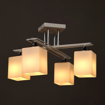 Светильник потолочный N6401/4 WT+CR  4*40W E27 220V (d-480; h-275) S=16м2  VERNER LIGHTING *1