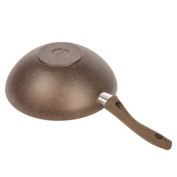 Сковорода алюм. а/приг.литая Kukmara "Мраморная" кофейный d28см "ВОК" дно11см,гл.9,5см свкмк280а*1/3 Сковорода алюм. а/приг.литая Kukmara "Мраморная" кофейный d28см "ВОК" дно11см,гл.9,5см свкмк280а*1/3