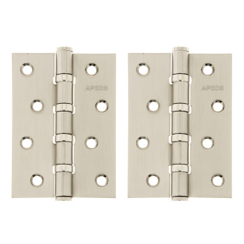 Петля без врезки 100*75*2,5мм НИКЕЛЬ матовый NiS (комплект 2шт.) АПЕКС *1/5/50