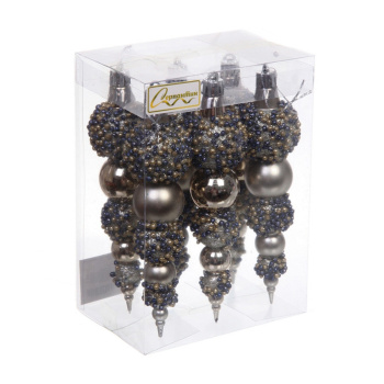 Набор украшений SHINE "Fairy tale" 14 см (6 шт.), champagne silver Набор украшений SHINE "Fairy tale" 14 см (6 шт.), champagne silver