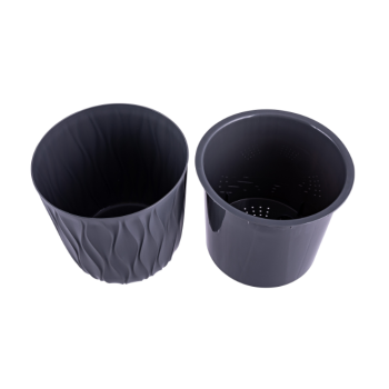 Кашпо пластм. "Desert" 2,3л d верха 157мм h152мм со вставкой Серый 86405 *1/16