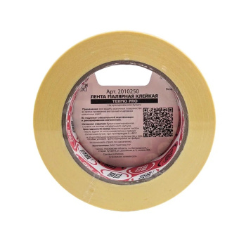 Лента клейкая малярная термостойкая "ТЕРМО PRO" 38мм х 50м арт.2010250 "TOOLBERG" *1/48 Лента клейкая малярная термостойкая "ТЕРМО PRO" 38мм х 50м арт.2010250 "TOOLBERG" *1/48