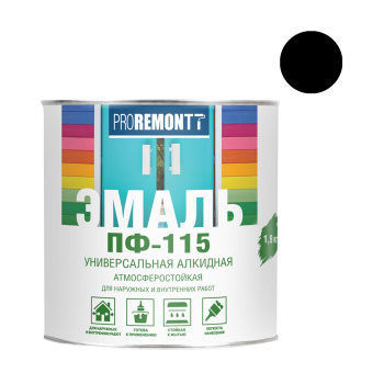 Эмаль алкидная 1.9 кг PROREMONTT ПФ-115, черная
