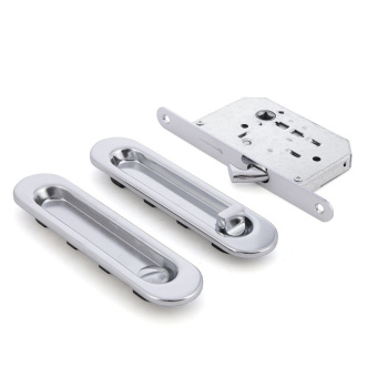 Ручка с замком для раздв. дверей  01BK СР (овальная ручка) 1/5/50