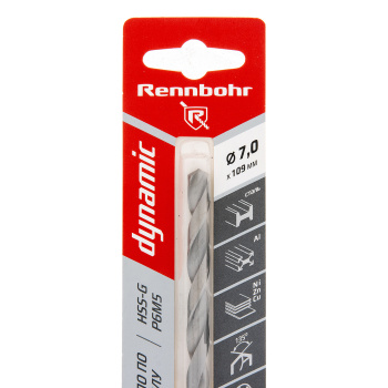 Сверло по металлу 7,00*109/69мм HSS-G P6M5 (1шт) блистер арт.675070 DYNAMIC RENNBOHR *10/40/320