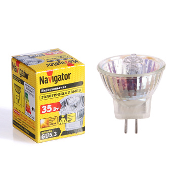 Лампа накаливания галогенная Navigator, GU5.3, MR11, 35 Вт, 245 Лм, теплый белый свет