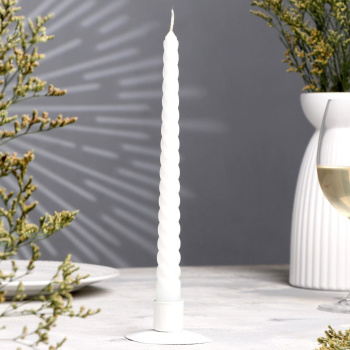 Свеча витая, 2,2х 25 см, белая, "Богатство Аромата" 9271291