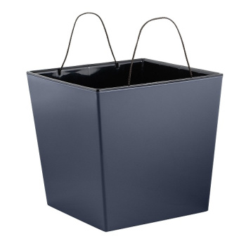 Кашпо пластм. "London CUBE" 4,2л 177х177мм h184мм со вставкой Вулканический серый IG780010026 *1/6