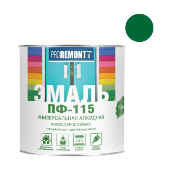 Эмаль алкидная 1.9 кг PROREMONTT ПФ-115, зеленая