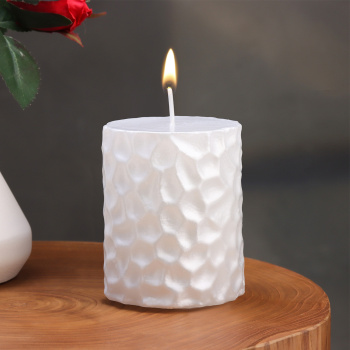 Свеча - цилиндр "ICEBERG", 8х6,5 см, белый перламутр 6930728