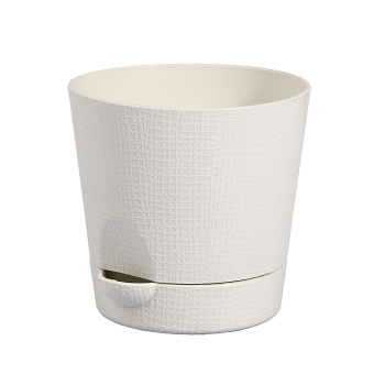 Кашпо пластм. "Le Parterre" 0,7л d верха 110мм h110мм с поддоном Кремовый 202-6 (Tek.A.Tek)*1/40